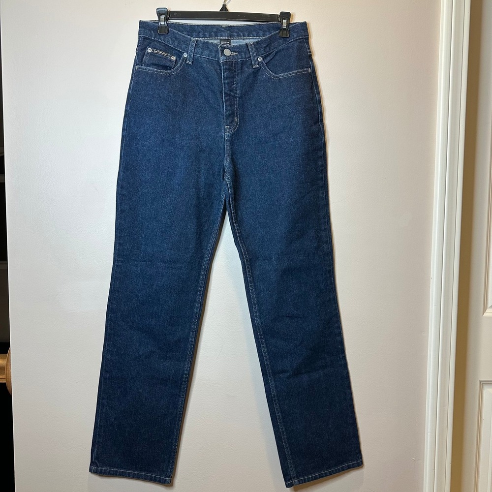 Vintage New York & Company Womens Sz 10 Dark Wash Denim Straight Leg Jeans 29x31